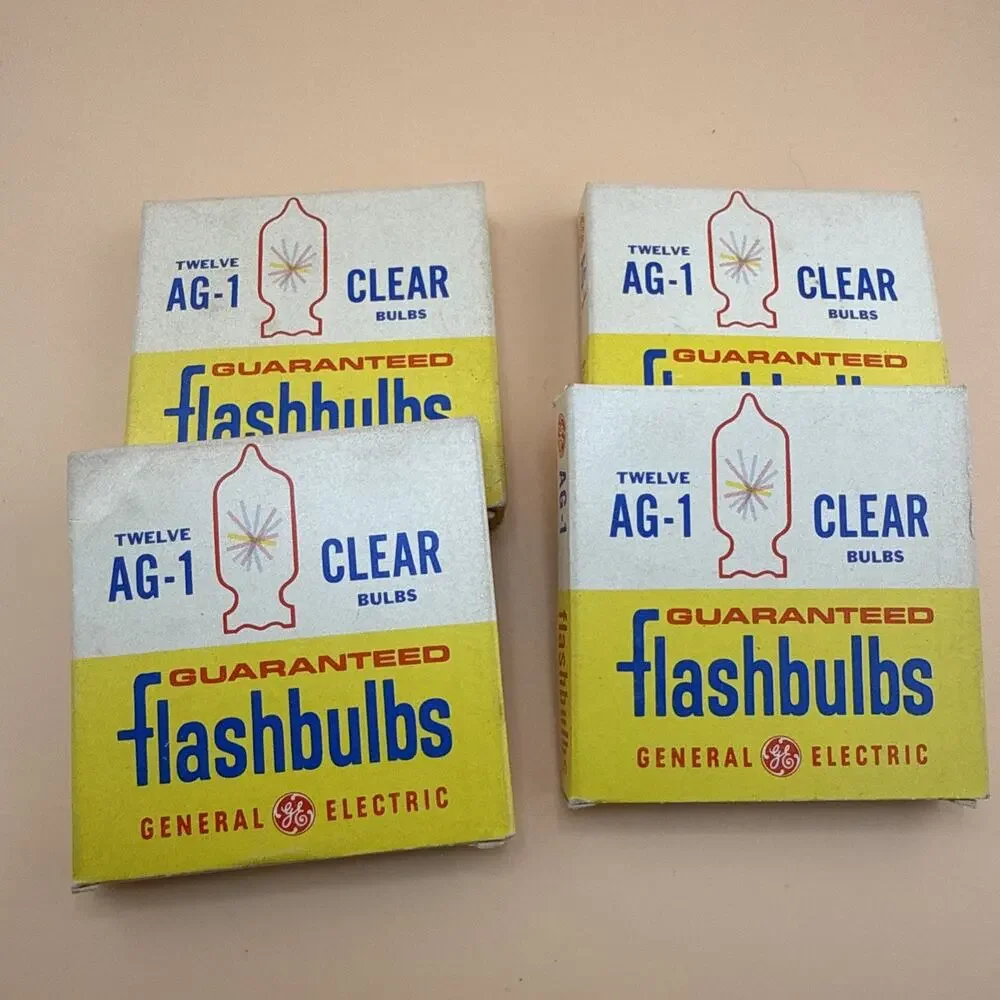 4 Vintage NOS/ NIB Boxes GE AG-1 FLASHBULBS
